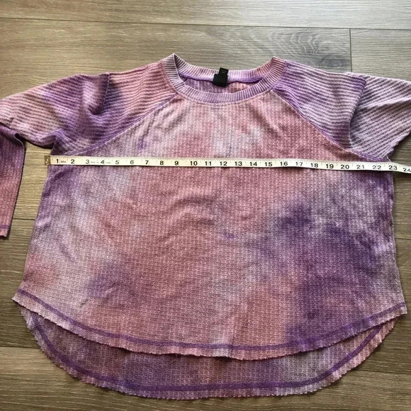 Wild Fable Womens Purple Space Tie Dye Long Sleeve Waffle Knit Size Small - Picture 5 of 12